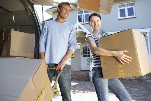 Secure packing of household items by removal team